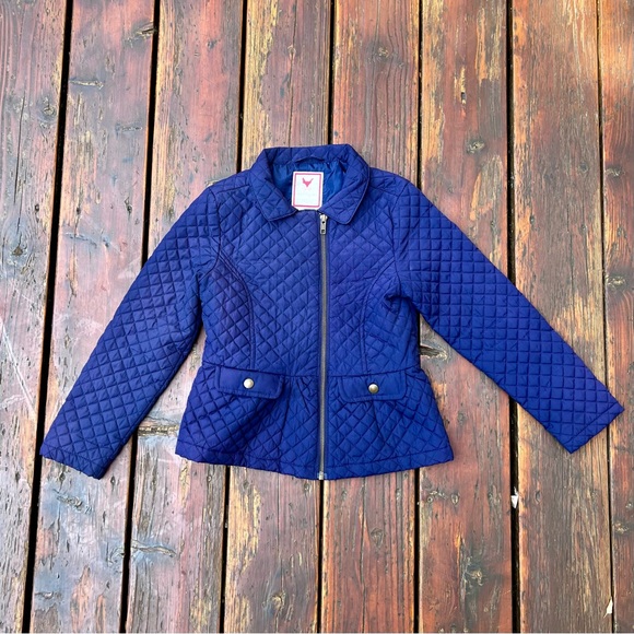 GYMBOREE BLUE QUILTED ZIP UP JACKET SIZE M 7-8 - Picture 1 of 11